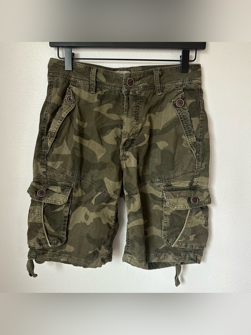 Four Steeds Women’s Cotton Camo Cargo Shorts - Olive